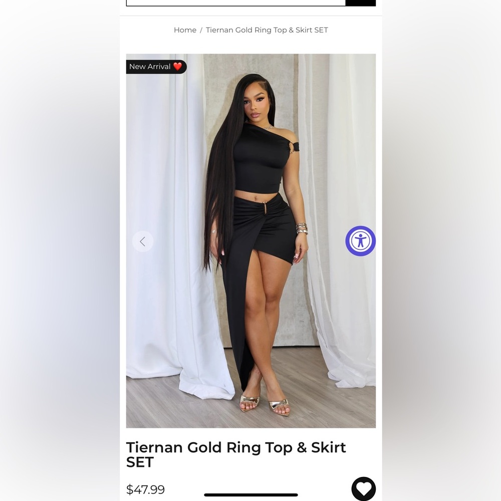 Black Skirt Set by Edge.